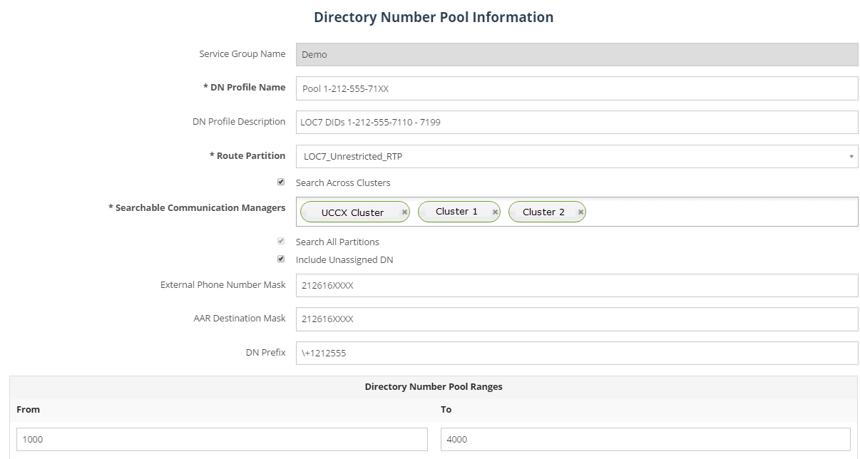 Directory Number Management