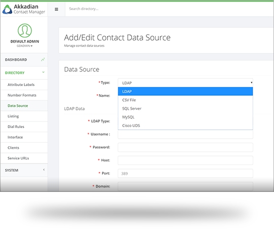 Akkadian Contact Manager Contact Data Source