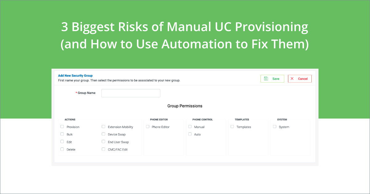uc manual provisioning security risks