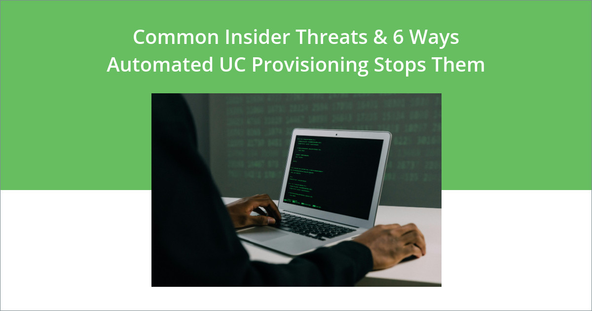 an employee using UC provisioning software for safe, compliant work usage